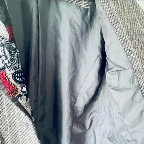 MUGLER VINTAGE WOOL TEXTURED BLAZER PINK STRIPES  SIZE 46 THIERRY MUGLER - Picture 9 of 15